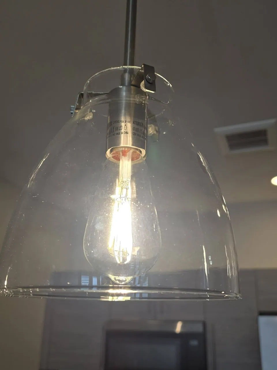 After: the same pendant light cleaned